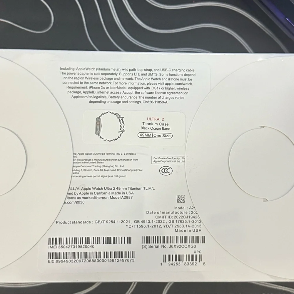 Apple Smartwatch Titanium Case with Black Ocean Band